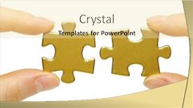  Presentation with puzzle - PPT theme featuring puzzle-in-hand-isolated background and a blonde colored foreground
