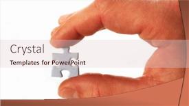  Presentation with puzzle - Colorful slide set enhanced with puzzle-in-hand-on-white backdrop and a lemonade colored foreground