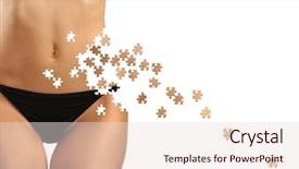  Presentation with puzzle - Slide deck having puzzle made of sexy belly background and a lemonade colored foreground