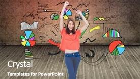  Presentation with teenage - Cool new PPT theme with puzzle missing piece - composite image of teenage laughing backdrop and a gray colored foreground