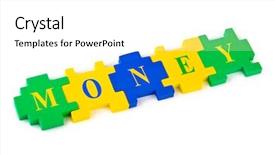  Presentation with puzzle - Theme having puzzle money isolated on white background and a white colored foreground