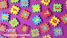  Presentation with kids - Audience pleasing presentation theme consisting of puzzle orange - colorful kids toys on purple backdrop and a coral colored foreground