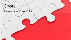  Presentation with red puzzle - Colorful presentation theme enhanced with puzzle over red background backdrop and a white colored foreground