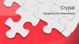  Presentation with red puzzle - Slide set enhanced with puzzle over the red background background and a white colored foreground