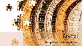  Presentation with perfect - PPT theme enhanced with puzzle perfect uncirculated american currency background and a yellow colored foreground