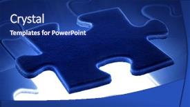  Presentation with puzzle - Presentation theme having puzzle piece coming down background and a navy blue colored foreground