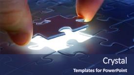  Presentation with puzzle - Amazing presentation theme having puzzle piece coming down backdrop and a navy blue colored foreground