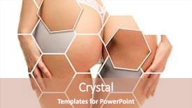  Presentation with skincare - PPT theme having puzzle piece perfect fit - closeup of beautiful woman buttocks background and a coral colored foreground