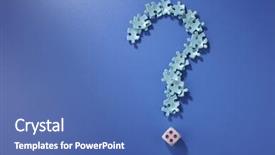 Presentation with blue puzzle pieces - Slide deck having puzzle pieces and dice form background and a ocean colored foreground
