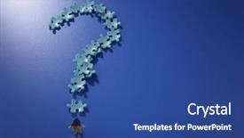  Presentation with blue puzzle pieces - Audience pleasing slide deck consisting of puzzle pieces and figurine form backdrop and a ocean colored foreground