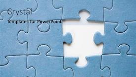  Presentation with solutions - Audience pleasing presentation design consisting of puzzle-pieces-finding-solutions-concept backdrop and a light blue colored foreground