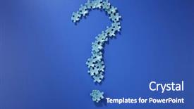  Presentation with blue puzzle pieces - Amazing PPT theme having puzzle pieces form a question backdrop and a ocean colored foreground