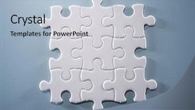  Presentation with puzzle pieces - Colorful slides enhanced with puzzle pieces isolated backdrop and a light blue colored foreground