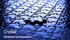  Presentation with complete puzzle - Cool new presentation with puzzle pieces on a table backdrop and a navy blue colored foreground