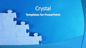  Presentation with blue puzzle pieces - Theme with puzzle pieces on blue background background and a teal colored foreground