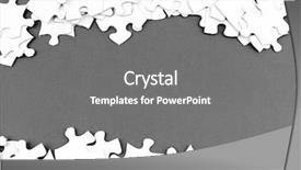  Presentation with falling jigsaw piecs - Beautiful PPT theme featuring puzzle pieces on grey background backdrop and a gray colored foreground