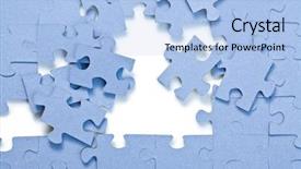  Presentation with puzzle pieces - Colorful PPT theme enhanced with puzzle pieces on white background backdrop and a  colored foreground