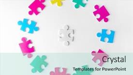  Presentation with autism puzzle - Cool new presentation theme with puzzle pieces on white background backdrop and a mint green colored foreground