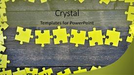  Presentation with puzzle pieces - Slides featuring puzzle pieces on wooden table background and a gold colored foreground