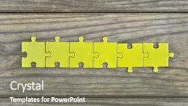  Presentation with strategy - Beautiful presentation featuring puzzle pieces on wooden table backdrop and a gray colored foreground