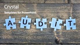  Presentation with audit - Theme featuring puzzle pieces with word audit background and a gray colored foreground