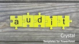  Presentation with puzzle pieces - Slides having puzzle pieces with word audit background and a gray colored foreground