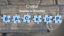  Presentation with backup - PPT theme having puzzle pieces with word backup background and a gray colored foreground