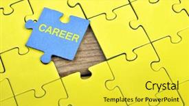  Presentation with puzzly pieces flying in - Audience pleasing presentation consisting of puzzle pieces with word career backdrop and a yellow colored foreground