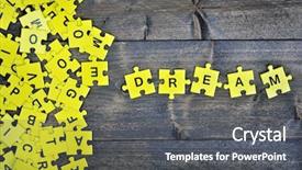 Presentation with dream - Slides featuring puzzle pieces with word dream background and a dark gray colored foreground