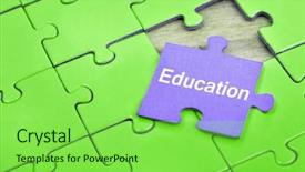  Presentation with education puzzle - Amazing theme having puzzle pieces with word education backdrop and a seafoam green colored foreground