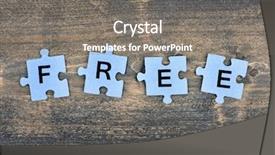  Presentation with free work life balance - Beautiful theme featuring puzzle pieces with word free backdrop and a gray colored foreground