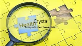  Presentation with puzzle pieces - Colorful PPT layouts enhanced with challenges medicine business - puzzle pieces with word health backdrop and a yellow colored foreground
