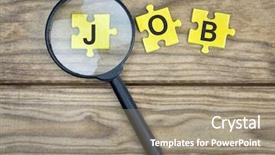  Presentation with puzzle pieces - Amazing presentation design having puzzle pieces with word job backdrop and a coral colored foreground