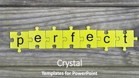  Presentation with perfect - Theme featuring puzzle pieces with word perfect background and a coral colored foreground