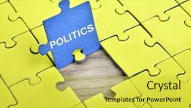 Presentation with politics - Audience pleasing presentation consisting of puzzle pieces with word politics backdrop and a yellow colored foreground