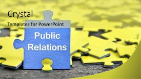  Presentation with perception - Beautiful slides featuring customers perception - puzzle pieces with word public backdrop and a yellow colored foreground
