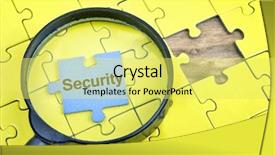  Presentation with puzzle pieces - PPT layouts with puzzle pieces with word security background and a yellow colored foreground