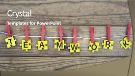  Presentation with puzzle pieces - Colorful slides enhanced with puzzle pieces with word teamwork backdrop and a gray colored foreground