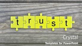  Presentation with trust - Slides featuring puzzle pieces with word trust background and a gray colored foreground