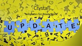  Presentation with puzzle pieces coming together - PPT layouts with puzzle pieces with word update background and a yellow colored foreground