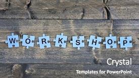  Presentation with puzzle pieces - Beautiful PPT layouts featuring puzzle pieces with word workshop backdrop and a gray colored foreground