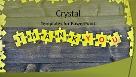  Presentation with thank - Slide deck consisting of pieces with words thank you background and a gold colored foreground