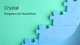  Presentation with puzzle pieces - Cool new slides with puzzle pieces backdrop and a seafoam green colored foreground