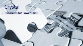  Presentation with jigsaw - Slides consisting of puzzle reveal - fingers hold jigsaw piece revealing background and a  colored foreground