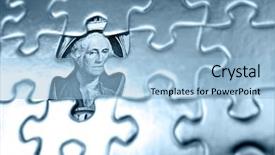  Presentation with assets - Amazing PPT theme having puzzle reveal - hidden assets backdrop and a light blue colored foreground