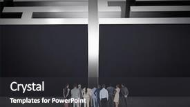  Presentation with maze - Colorful theme enhanced with puzzle smartart - rear view of business people backdrop and a dark gray colored foreground
