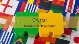  Presentation with football tournament - Colorful presentation design enhanced with puzzle soccer - 2014 football tournament sport infographic backdrop and a gold colored foreground