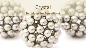  Presentation with christmas balls disco ball - Amazing PPT theme having puzzle sphere - three balls of metal segment backdrop and a lemonade colored foreground