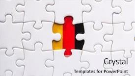  Presentation with jigsaw - Slide deck with jigsaw pattern of germany flag background and a sky blue colored foreground
