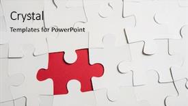  Presentation with red puzzle - Presentation theme consisting of puzzle spread over red background background and a white colored foreground